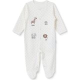 Bebetto Erkek Bebek Tulum Hayvan Baskılı Çıtçıtlı Bisiklet Yaka Long Sleeve Patikli - Bej - 6 - 9 Ay