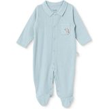 Bebetto Erkek Bebek Tulum Hayvan Baskılı Çıtçıtlı Gömlek Yaka Long Sleeve Patikli - Mint - 3 - 6 Ay