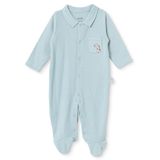 Bebetto Erkek Bebek Tulum Hayvan Baskılı Çıtçıtlı Gömlek Yaka Long Sleeve Patikli - Mint