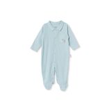 Bebetto Erkek Bebek Tulum Hayvan Baskılı Çıtçıtlı Gömlek Yaka Long Sleeve Patikli
