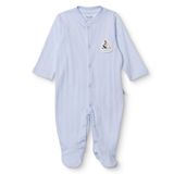 Bebetto Erkek Bebek Tulum Marin Baskılı Çıtçıtlı Bisiklet Yaka Uzun Kol Patikli - Mavi