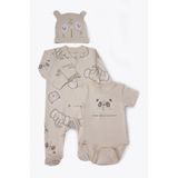 Bebetto İNTERLOK PATİKLİ TULUM SET 3LÜ (BEST FRIENDS) BEJ