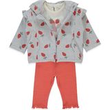 Bebetto Kaşkorse Kapşonlu Hırka 3lü Takım (Strawberry) Kırmızı - 3 - 6 Ay