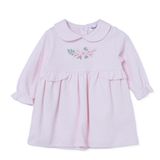 Bebetto Kız Bebek Elbise Çiçek Baskılı Çıtçıtlı Fırfırlı Yaka Short Sleeve - Pembe