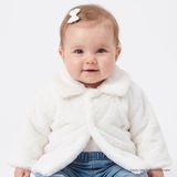 Bebetto Kız Bebek Hırka Çıtçıtlı Gömlek Yaka Long Sleeve - Ekru