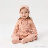 Bebetto Kız Bebek Mevlüt Kıyafeti Çiçek Baskılı Çıtçıtlı Dantel Yaka Long Sleeve - 3 - 6 Ay - Somon