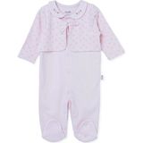 Bebetto Kız Bebek Tulum Çiçek Baskılı Çıtçıtlı Bisiklet Yaka Long Sleeve Patikli - Pembe - 1 - 3 Ay