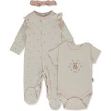 Bebetto Organik Interlok Patikli Tulum Set 3lü (Organıc Cute Bear) Somon - 0 - 3 Ay