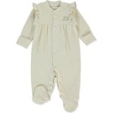 Bebetto Organik Waffle Süprem Patikli Tulum (Organıc Cute Bear) Bej - 0 - 1 Ay