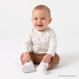 Bebetto Yenidoğan Kadife Sweatshirt-Patiksiz Alt - 6 - 9 Ay - Kahverengi