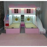 Bebetu Mobilya Papatya Kendinden Bazalı Ranza - Pembe - 90 x 190 cm