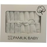 Bebeva Baby 10’lu Paket %100 Pamuklu Müslin Bebek Ağız Mendili Seti - Beyaz - 0 - 6 Yaş
