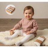 Bebeva Baby Kız Bebek %100 Pamuklu Esnek Külotlu Baskısız Sade Çorap - Beyaz - 12 - 18 Ay