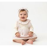 Bebeva Baby Kız Bebek %100 Pamuklu Fırfır Detaylı Bandanalı Penye Elbise - 12 - 18 Ay - Pembe