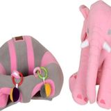BEBEYATMAZ Çıngıraklı Gri-Pembe Bebek Destek Oturma Minderi Ve Pembe Uyku Fili