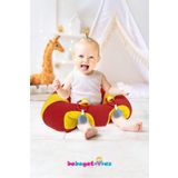 BEBEYATMAZ Çıngıraklı Kırmızı Sarı Bebek Oturma Destek Minderi Bebek Koltuğu