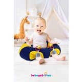 BEBEYATMAZ Çıngıraklı Lacivert Sarı Bebe Yatmaz Bebek Oturma Destek Minderi Bebek Koltuğu