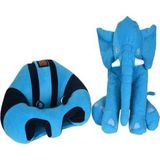 BEBEYATMAZ Mavi-Lacivert Bebek Destek Oturma Minderi Ve Mavi Uyku Fili