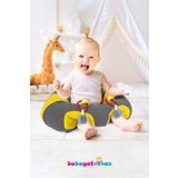 BEBEYATMAZ Oyuncaklı Gri-sarı Bebe Yatmaz Bebek Oturma Destek Minderi Bebek Koltuğu