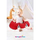 BEBEYATMAZ Oyuncaklı Kırmızı Bebek Oturma Destek Minderi Bebek Koltuğu