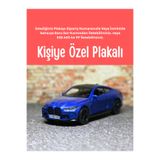 bebeym Bmw M4 Metal Oyuncak Araba - 1:36 Ölçek Özel Plakalı - Mavi Bmw M4 Model Araba
