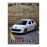 bebeym Peugeot 207 Metal Araba - 207 Oyuncak Araba - Kişiye Özel Plakalı 207 Beyaz