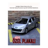 bebeym peugeot 207 oyuncak araba - peugeot 207 metal araba - kişiye özel hediye - gri