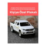 bebeym Toyota Hilux Metal Oyuncak Araba - Işıklı ve Sesli Özel Plakalı - Beyaz