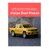 bebeym Toyota Hilux Metal Oyuncak Araba - Işıklı ve Sesli Özel Plakalı - Sarı