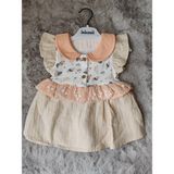 Bebezade 6-24 Ay Rabbit Desenli Kız Bebek Elbise - 9 - 12 Ay - Somon