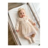 Bebila Baby Kız Bebek Mevlütlük Elbise Bandanalı Dantelli Yenidoğan Hastane çıkışı Gelinlik % 100 Pamuk Abiye Mevlitlik 4037