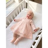Bebila Baby Kız Bebek Mevlütlük Elbise Bandanalı Dantelli Yenidoğan Hastane Çıkışı Gelinlik Abiye %100 Pamuk Mevlitlik 4038 - Somon - 6 - 9 Ay