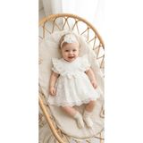 Bebila Baby Kız Bebek Mevlütlük Elbise Bandanalı Dantelli Yenidoğan Hastane çıkışı Gelinlik Abiye Mevlitlik 4027-K