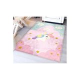 Bebişim Halı Sevimli Unicorn Bambu Çocuk Odası Halısı Pembe
