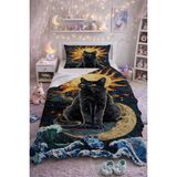 Bebişim Halı Siyah Kedi Tek Kişilik Pike Takımı Modern Pike Yatak Örtüsü