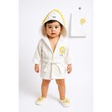Bebitof Aslanlı Bebek 4 Lü Bornoz Seti %100 Pamuk 0-2 Yaş - 0 - 2 Yaş - Sarı - Beyaz