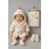 Bebitof Çocuk Baby Civcivli Bornoz Seti 30038 Ekru Kutulu Ürün