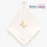 BEBİTOF Etekli Tavşanlar Kapitone Battaniye ( Yeşil )