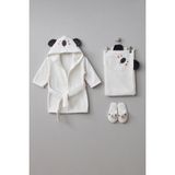 Bebitof Koala Desenli Kutulu Bebek Bornoz Seti - Beyaz - 0 - 2 Yaş