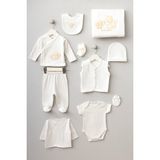 Bebitof My Baby Kumsal % 100 Coton 10 Lu Hastane Çıkışı Yeni Sevimli Sincap Desenli 10118 - Yenidoğan - 01.Ekru