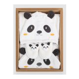 Bebitof Panda Desenli Bambu 0-24 Ay Bebek Bornoz Seti