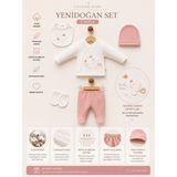 Bebitof Petit Baby Hello Little Friend 5 Parça Unisex Yenidoğan Hastane Çıkışı Seti Bebek Zıbın seti Hastane Çıkışı Seti - 0 - 3 Ay - Pembe