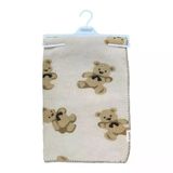 Bebitof Sevimli Ayıcıklar Desenli 90x100 cm Peluş Bebek Battaniye BBTF.TAS.95076