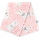 Bebitof Süs Dikişli Ayıcık Bebek Battaniyesi 90X100 cm 95083 - Pembe - Yenidoğan