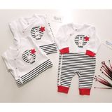Bebitof Tavşan Figürlü Kırmızı & Beyaz Tulum 1-3 Ay