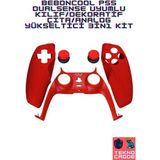 Beboncool 3in1 Ps5 Dualsense Dekoratif Çıta Analog Yükseltici Silikon Kılıf Joystick Koruyucu Kit - Kırmızı