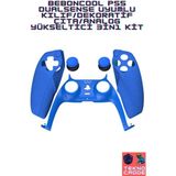 Beboncool 3in1 Ps5 Dualsense Dekoratif Çıta Analog Yükseltici Silikon Kılıf Joystick Koruyucu Kit - Koyu Mavi