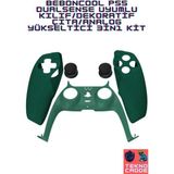 Beboncool 3in1 Ps5 Dualsense Dekoratif Çıta Analog Yükseltici Silikon Kılıf Joystick Koruyucu Kit - Yeşil