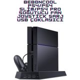 beboncool TP4-023B Ps4 FAT/Ps4 Slim/Ps4 PRO Uyumlu Soğutucu Fan Joystick Şarj Dikey Stand