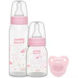 Bebsi 250 ml + 125 ml + Emzik PP Pembe Biberon ve Emzik Seti
